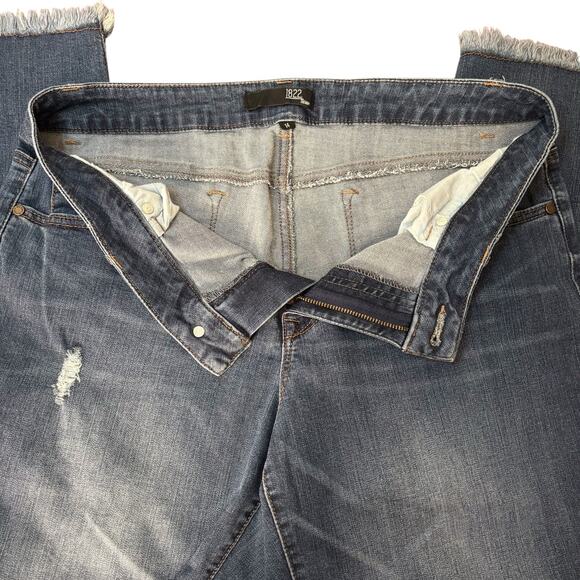 1822 Denim Skinny Jeans Womens Size 14 Mid-Rise Body-Positive Stretch Frayed Hem - Picture 16 of 16